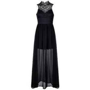 Black dress with crotchet neck trim