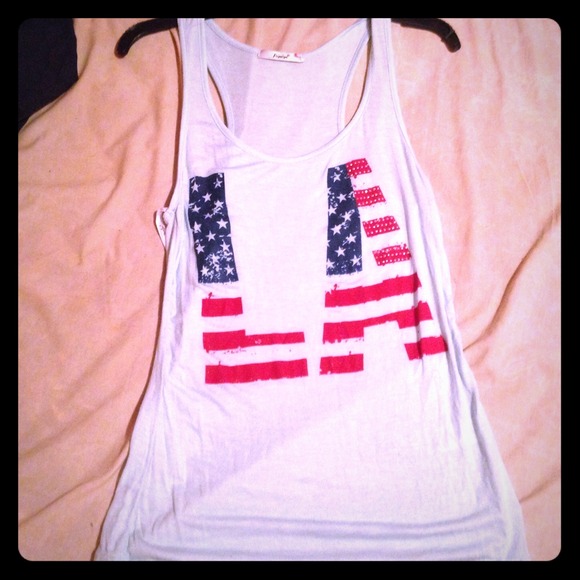 ⛔️SOLD⛔️Sky blue LA American flag shirt