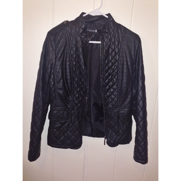 'Forever 21' Pleaded Faux Leather Jacket