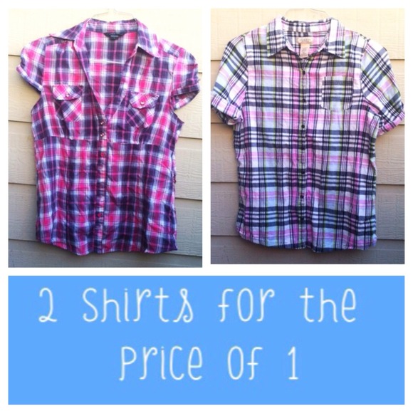 2 For the Price of 1 Plaid Shirts