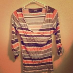 Orange/brown striped top