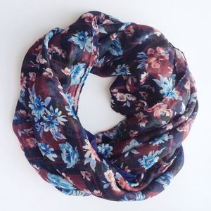 Zara Lightweight Blue Floral Scarf.