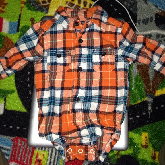 Plaid orange and blue shirt. OshKoshB'gosh.