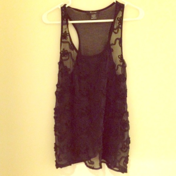 Sheer Chiffon LACE Floral Tank