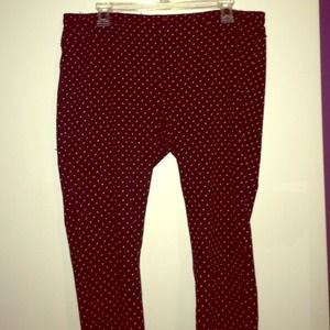 Black and white polka dot leggings-calve length