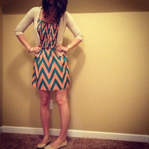 Chevron Pleated Dress