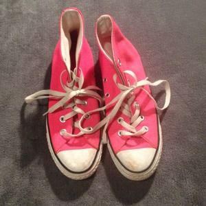 Neon pink converse
