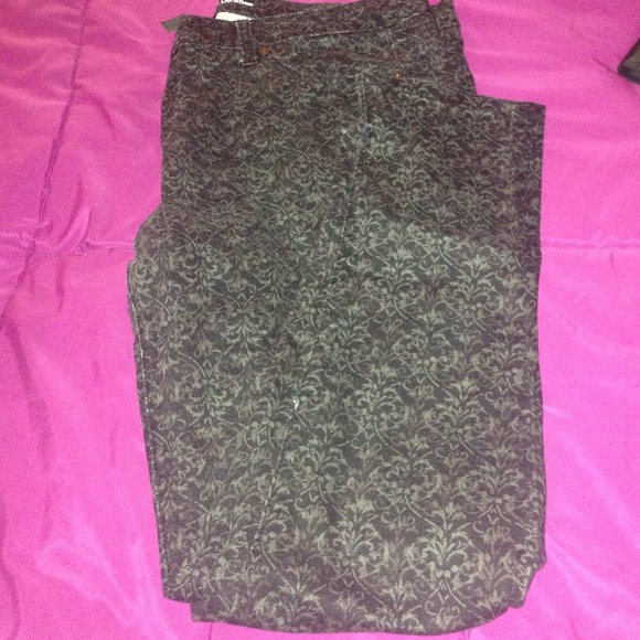 Damask print jeans