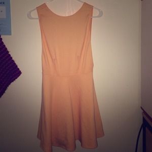 Peach American Apparel Ponte Skater Dress