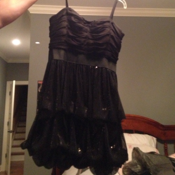 Black sequin party dress