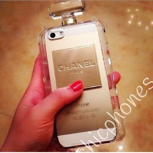 Clear Chanel perfume phone case