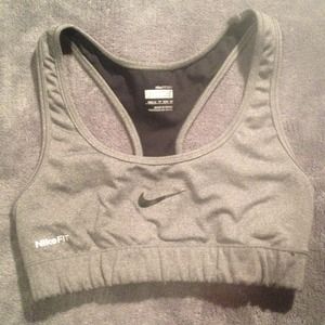 Grey Nike sports bra