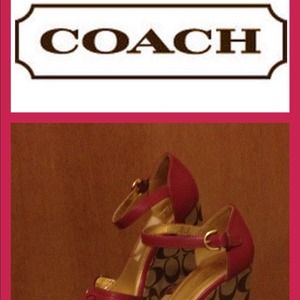 Coach Wedge shoes Pink/Brown