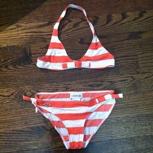 Lacoste Salmon Stripe Bikini 🌟FITS 00/XS🌟