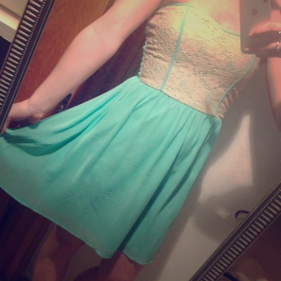 Light green-blue spring dress