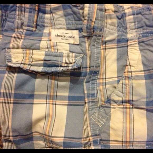 Abercrombie Boys plaid Cargo Shorts boys sz 12 - Picture 4 of 4