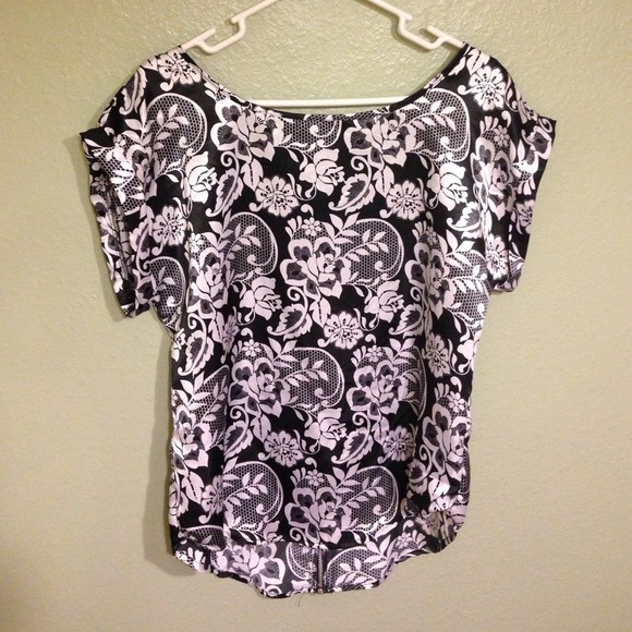 Tops - Floral Zipper Back Top