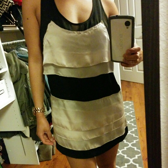 🚫Sold Sheer racerback top with satin nude panels - Picture 2 of 3