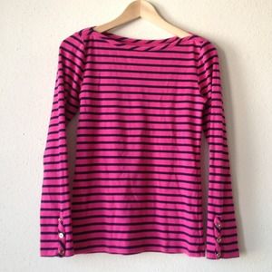 Gap Pink & Blue Striped Top.