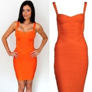 Orange bandage dress