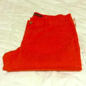 Orange straight leg chinos