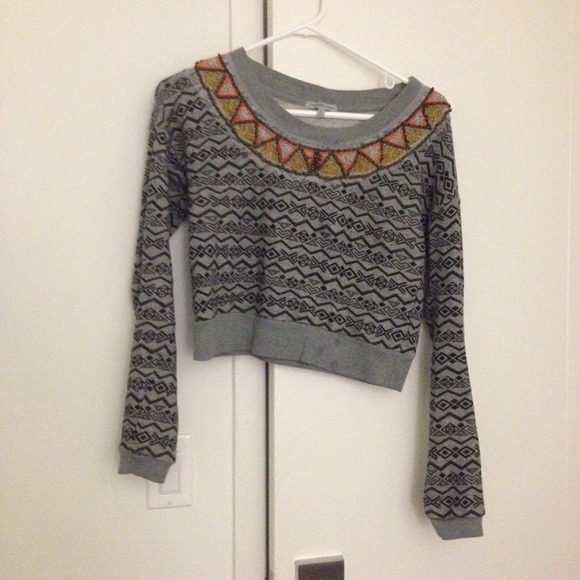 Tribal Cropped Sweater