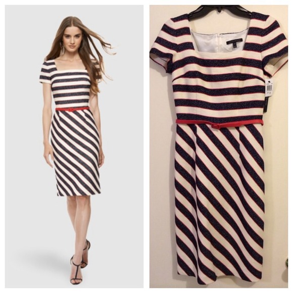 David Meister Striped Sheath