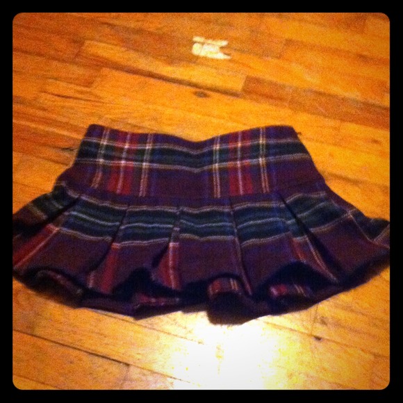 Plaid pleated school girl skirt