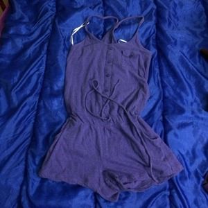 Purple racer back romper