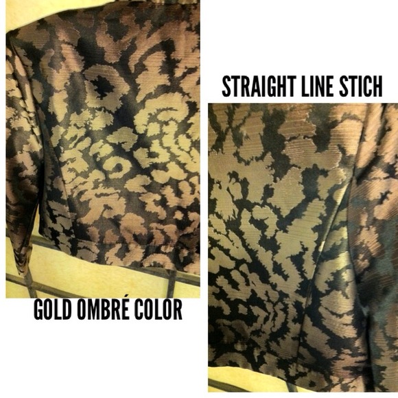 Black &Gold Open Front Cropped Blazer/Jacket - Picture 3 of 4