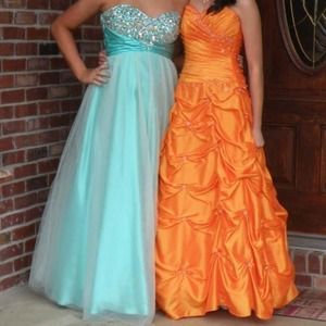 Orange Mori Lee Prom Dress Size 4