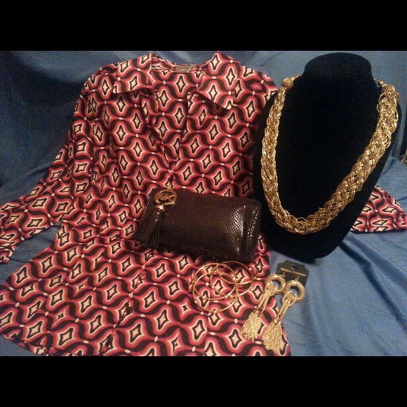 *Ann Taylor* Red-Multi Print Blouse