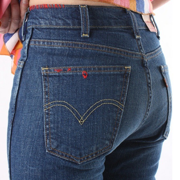 SOLD - LEVI'S VINTAGE CLOTHING - 1966 606 JEANS - 27 - Medium wash, red stitch - Picture 6 of 16