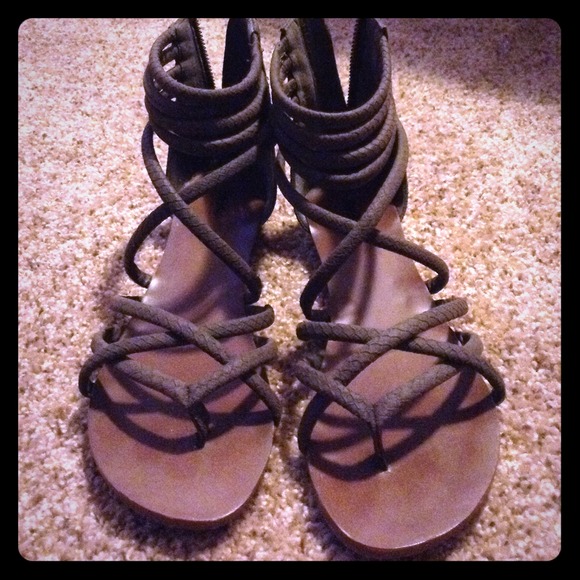 Dark brown strappy sandals