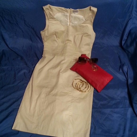 "H&M" cream tank dress (fully lined)