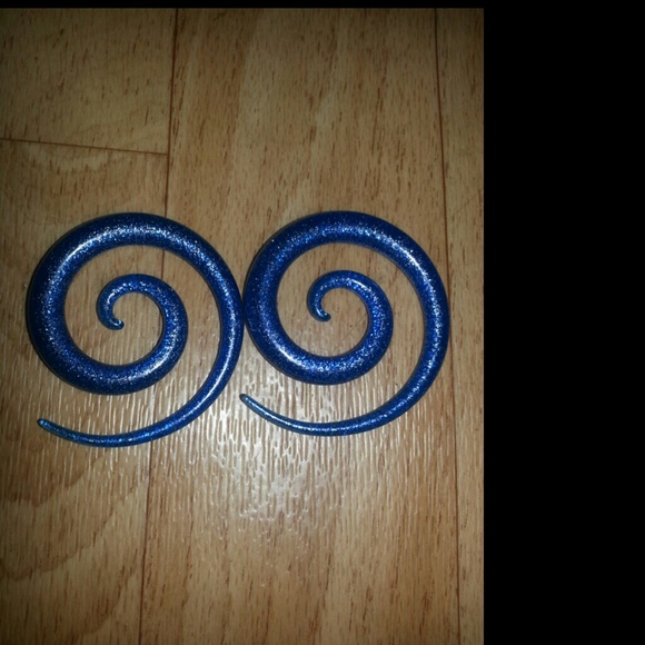 Blue sparkle spirals 00g