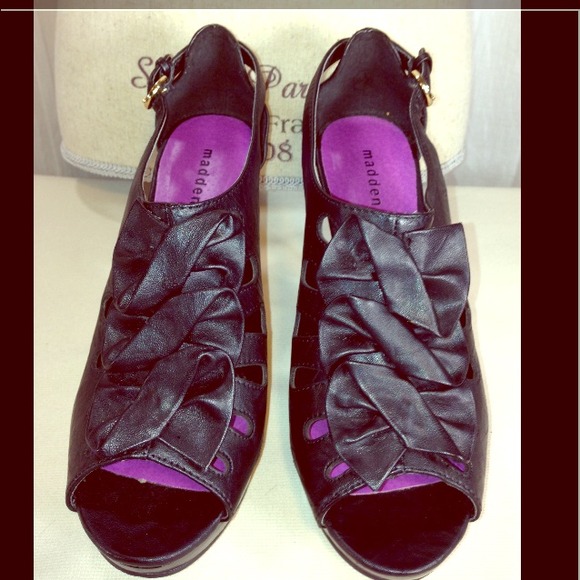 Madden Girl Shoes - Black Ruffle Madden Girl Heels & Floral