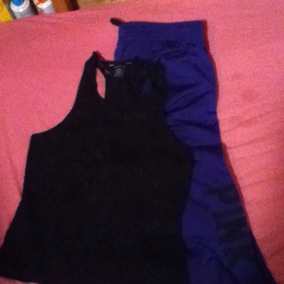 Nwot! Vs lace tank & vs track pants outfit
