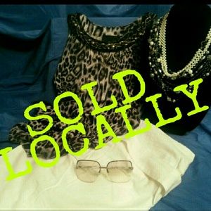 "H&M" White Linen Blend Capri Pants