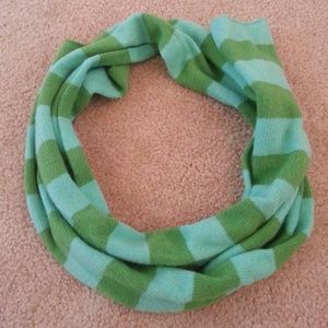 SOLD - Gap Seafoam and Lime Green Striped Scarf