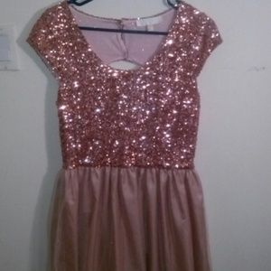Rose gold evening dress