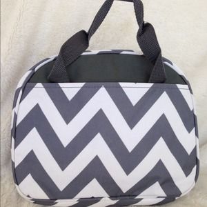 Gray Chevron Lunch Bag  REDUCED
