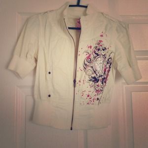 Jacket and black and grey stripped shirt bundle