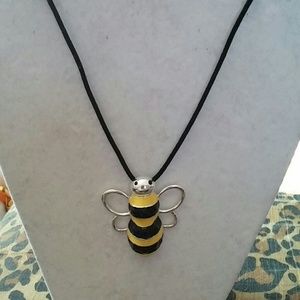 18" black velvet cord with bee pendant