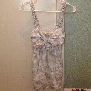 Hollister light grey and white tie dye baby doll
