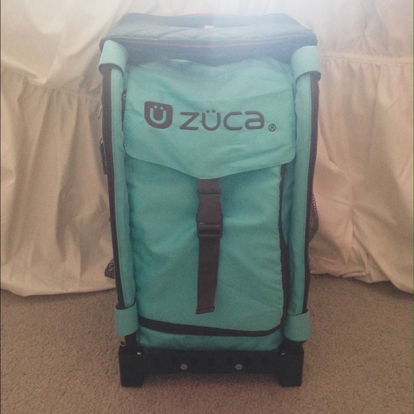 Zuca bag-light blue & brown insert w/ black frame
