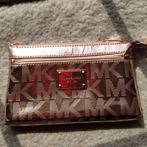 SOLD*Michael Kors metallic gold signature wristlet