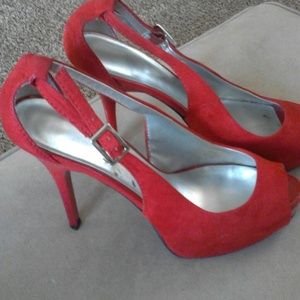 Red Platform Heels