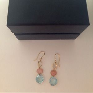 Ippolita 18k Gold 3 stones station Earring.