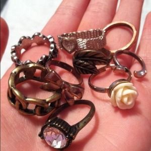 rings, wallet, white scarf